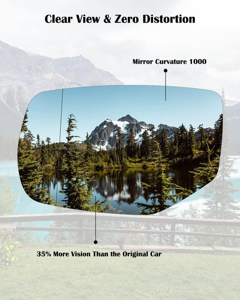 Driver Side Heated Mirror Glass with Rear Bracket Fits for Honda Accord 2013-2017, Left Side View LH Replace 76253T2GA11 HO1324117...