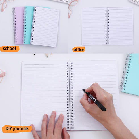 Spiral Notebook, 4 Pack A5 Aesthetic College Ruled - Lined Journals Notebooks, Cute Office Supplies Notebooks for Work, Study, and Notes, 640 Page...