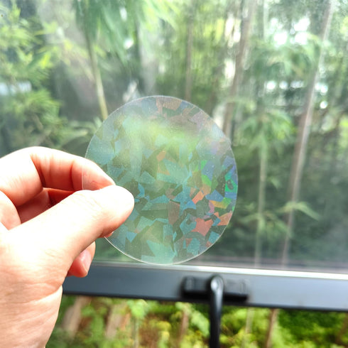 Holographic Window Decals for Bird Strikes - Glass Reminder Anti-Collision Window Stickers - Avoid Birds Hitting Windows, Circle, 25 Pieces...