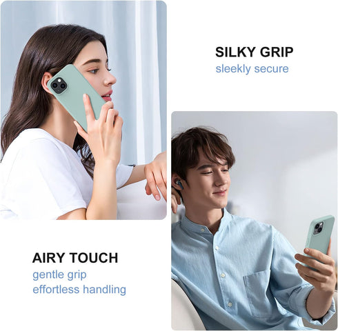 FUNMIKO Compatible with iPhone 14 Case with Screen Protector,Silky Liquid Silicone Case, Scratch Proof Soft Microfiber Lining,Slim Fit Shockproof ...