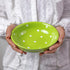 City to Cottage Handmade Lime Green and White Pottery Polka Dot Glazed 7.3inch/18.5cm, 14oz/400ml Salad, Pasta, Fruit, Cereal, Soup Bowl | Unique ...