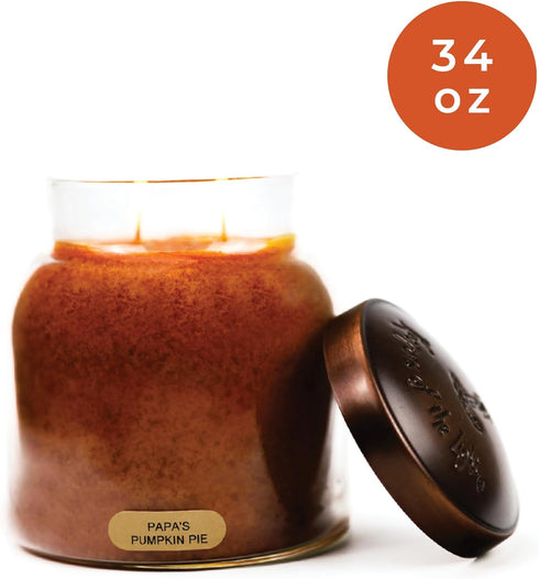 A Cheerful Giver — Papa's Pumpkin Pie - 34oz Papa Scented Candle Jar with Lid - Keepers of the Light - 155 Hours of Burn Time, Gift for Women, Bro...