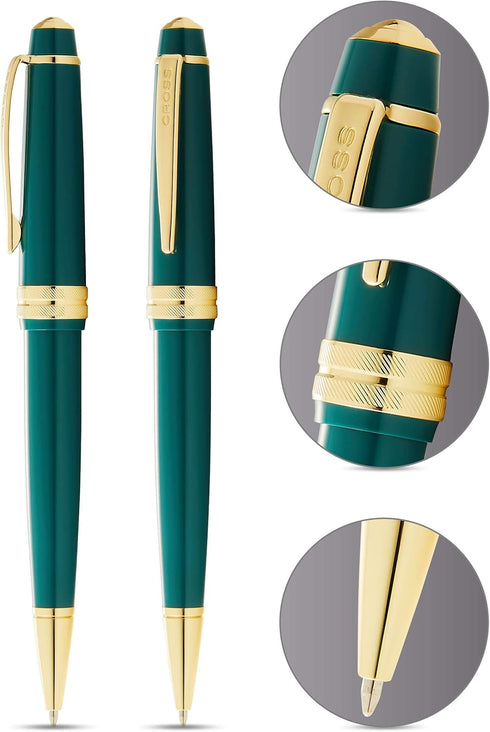 Cross Bailey Light Polished Green Resin and Gold Tone Ballpoint Pen...
