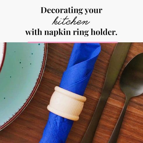tuuli Kitchen – Wooden Napkin Rings, 6-Piece Napkin Holders for Table Decoration, Wooden Ring Set for Cloth, Linen and Paper Table Napkins, 1.69 x...