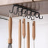 Cups Storage Hooks, Kitchen Utensil Hanging with 6 Hooks, Cup Holder Hanger Hook Rack Holder Under Cabinet Closet without Drilling(Black)...