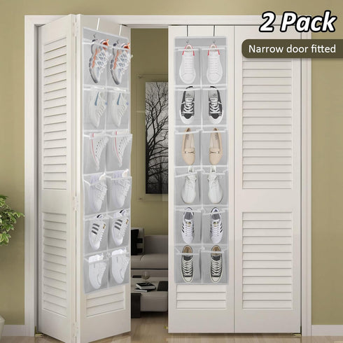 2PK Over the Door 12 Pocket Hanging Shoe Organizer...