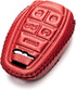 Vitodeco Genuine Leather Smart Key Fob Case Protector Compatible for Alfa Romeo Giulia, Stelvio, Tonale 2017 - 2025 (5-Button, Red)...