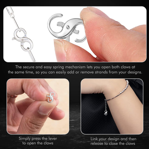 Bracelet Extender Silver - .925 Sterling Silver Necklace Extender Silver - Lobster Claw Clasps for Jewelry Making Finding Repair Kit Lobster Clasp...
