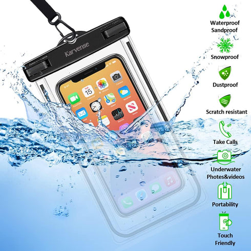 Waterproof Phone Pouch, Waterproof Phone Case, Water Proof Phone Pouch for iPhone 14 13 12 Pro Max & Samsung Galaxy, Cell Phone up to 6.9", IPX8 C...