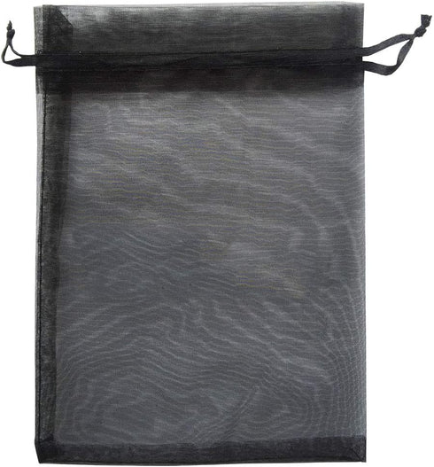 50 Pcs Per Pack 5x7 Gifts Wrap Bags Black, Organza Sheer Fabric, Drawstring Transparent Mesh Bags for Baby Shower Favor,Anniversary,Dried Lavender...