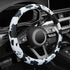 Leather Steering Wheel Cover, Universal 15 inch Breathable Anti-Slip Car Cow Steering Wheel Cover for Women Men, Black&White...