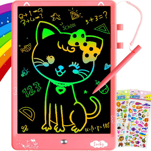 ZMLM LCD Drawing Tablet for Girls - 10 Inch Colorful Doodle Writing Pad Reusable Learning Educational Scribbler Toy for Children Boy 3 4 5 6 7 8 9...