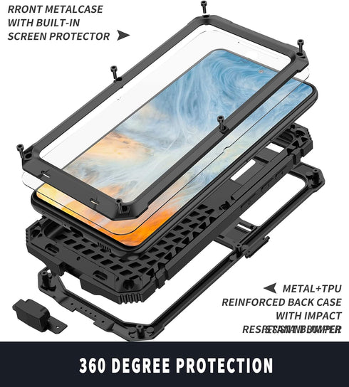 Samsung Galaxy S21 FE (2021) Case,Outdoor Aluminum Metal Gorilla Glass Waterproof Shockproof Military Heavy Duty Sturdy Protector Cover Hard Case ...