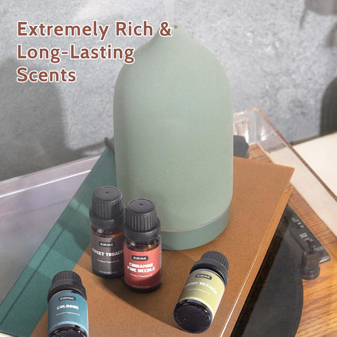 Essential Oils Set, Men Scents Fragrance Oil Essential Oils for Diffuser | Sandalwood, Teakwood, Sweet Tobacco, Cinnamon & Pine Needle, Woody Veti...