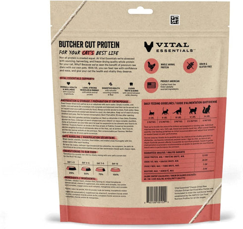 Vital Essentials Freeze Dried Raw Cat Food, Chicken Mini Patties Entree, 3.75 oz...