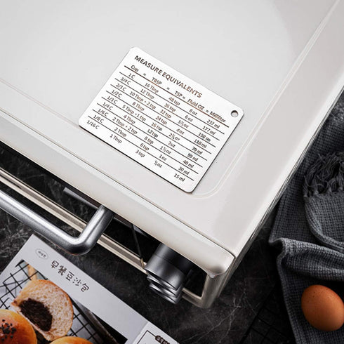 Magnetic Kitchen Baking Conversion Chart,Stainless Steel Conversion Refrigerator Magnet Chart for Cups Tablespoons Teaspoons Fluid Oz Milliliters,...