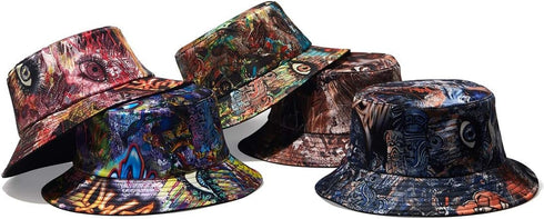 Quanhaigou Reversible Printed Bucket Hat,Summer Beach Outdoor Cap...