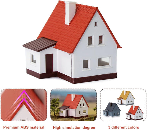 One Set N Scale 1:160 Model Village House Assembled Model Architectural Building Layout JZN03R...