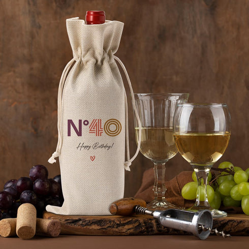 Happy 40th Birthday Party Decorations Woman Man, Cool 40th Birthday Gifts Women Men Wine Bag, Unique 40 Year Old Birthday Gifts for Women Men Wine...