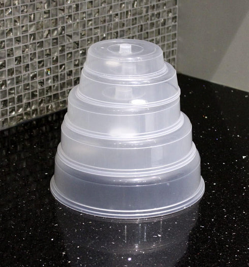 5 Piece Ventilated Microwave Covers Adjustable Steam Vents Assorted Sizes BPA Free Mixed Sizes For Large & Small Food Plates Bowls...