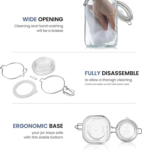 Bormioli Rocco Fido Clear Jar, 33-3/4-Ounce...