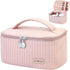 Makeup Bag Travel Cosmetic Bag, Large Capacity Makeup Organizer Bag and Storage, Portable PU Leather Pouch Toiletry Bag Make up Organizer, Cosmeti...