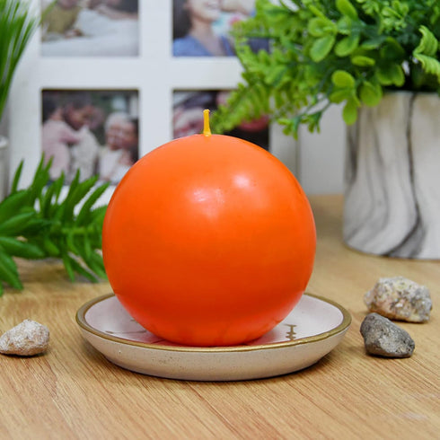 Zest Candle 2-Piece Ball Candles, 4-Inch, Orange...