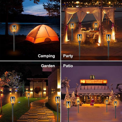 Solar Torch Lights, Solar Lights Outdoor with Flickering Flame,Waterproof Solar Garden Lights Flame Torches for Outside Patio Pathway Yard Decorat...