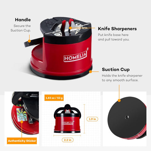 Knife Sharpener for Kitchen Knives - Knife Sharpening Kit - Afilador De Cuchillos - Kitchen Knife Sharpener with suction cup - Blade Sharpener - P...
