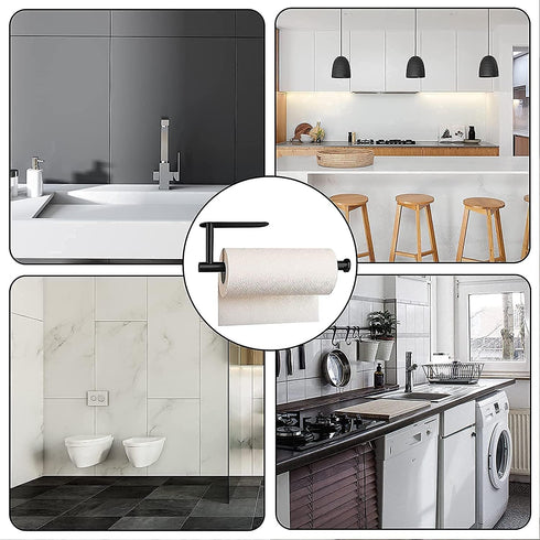Paper Towel Holder,Paper Towel Holder Under Cabinet Self Adhesive Kitchen Countertop Wall Mount Paper Towel Holders with Screws for Rough Surface,...