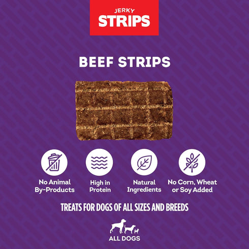 Jerky Strips Dog Treats - Beef Flavor, 5oz/1 Pack...