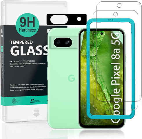 Ibywind 2 Pack Screen Protector For Google Pixel 8a 5G 6.1",9H Hardness Tempered Glass,With 1Pc Camera Lens Protector,Easy to Install...