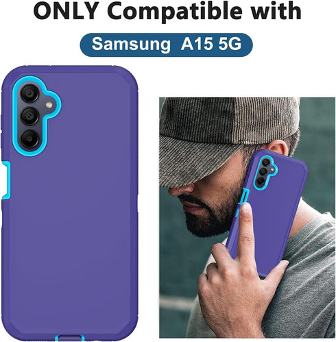 for Samsung Galaxy A15 5G Case,with Built in Screen Protector Heavy Duty Drop Protection,Full Body Rugged Shockproof Dustproof Protective Phone Co...