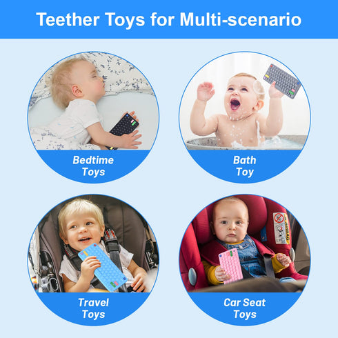 Baby Keyboard Teething Toys for Babies 0-3, 0-6, 6-12 Months | Soft Silicone Baby Keyboard Teethers Toys | Baby Fidget Toys 0-6 Months | Infant Te...