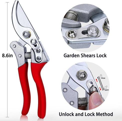 Kynup Pruning Shears for Gardening, Garden Hand Shears, Professional Bypass Pruner Hand Shears Heavy Duty, Pruners for Gardening, Garden Clippers,...