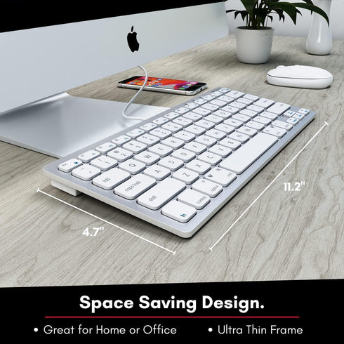 Macally Small USB C Keyboard - Plug & Play Compatible Wired Apple Keyboard for Mac mini, MacBook Pro/Air, iMac, iPad, Windows, Chromebook with USB...