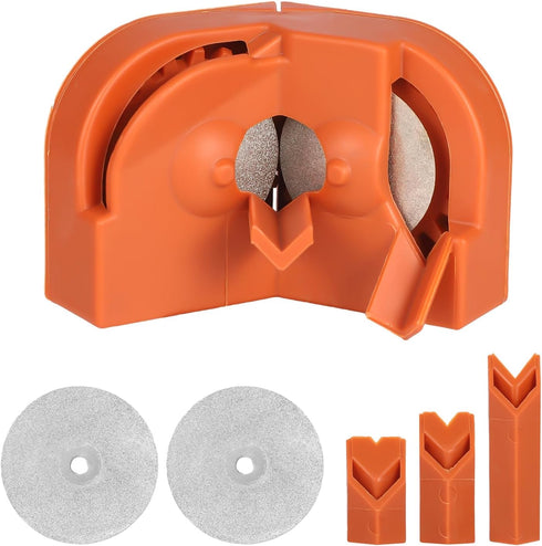 Multipurpose Drill Bit Sharpener, 4.25x2.6x0.94in Power Drill Bit Sharpeners Drill Bit Grinding Sharpener Tool with 3 Drill Bit Supports 2 Extra G...