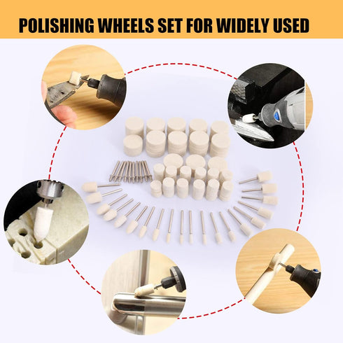 100PCS Polishing Buffing Wheel for Dremel Polishing Kit, Polishing Wheel for Dremel Tool Accessories, with 1/8" Shank for Dremel Buffing Wheels...