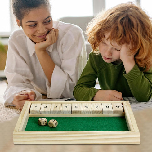 Wooden Shut The Box Game - Dice Game 2 Player,Board Game,Classics Tabletop Version,Popular Pub Game,math,travel for Kids and Adults for Classroom,...