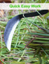 Japanese Weeding Sickle Hoe, 11" Gardening Hand Weeder Nejiri Kama Blade Tool Digging and Cutting Weed Remover, High-Carbon Steel One-Piece Moldin...