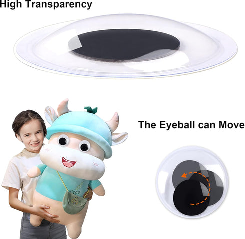 6 Pieces Googly Google Eyes Self Adhesive Googlie Craft Wiggle Eyes (2 Inches 3 Inches 4 Inches)...