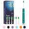 7AM2M Sonic Electric Toothbrush with 6 Brush Heads for Adults and Kids, One Charge for 90 Days,Wireless Fast Charge, 5 Modes with 2 Minutes Built ...