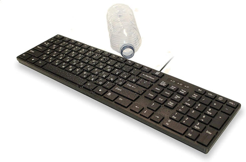 USB Keyboard with Russian English (Cyrillic) Letters/Characters- Full Size Slim Desktop Design...