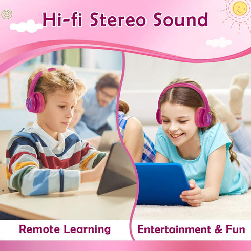 2023 Bluetooth Kids Headphones Fit for Aged 3-21, Colorful LED Lights Comfort Wireless Headphones with Microphone 94dB Volume Limited for School/i...