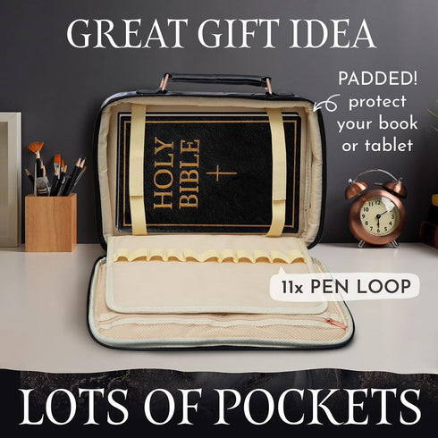 Bible Cover Water Proof, Bible Case With Zipper, Bible Cover For Women Custom Design, Bible Covers Ipad Case, Gitf for Women Lady, Carrying Book C...