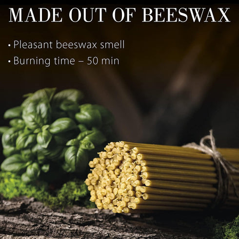 Danilovo Pure Beeswax Candles - Honey-Scented, Decorative Thin Taper Candles - Ideal for Birthday Decoration or Church Prayers - Drip Free, Tall &...