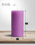 Mottled Pillar Candles by Bask - Set of 6-3" x 6" Dripless Unscented Candles in Purple for Home Decor, Relaxation & All Occasions...