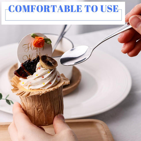HANSGO 6PCS Demitasse Espresso Spoons, Mini Coffee Spoons 4.9 Inch Stainless Steel Tea Spoons for Cake Dessert Ice Cream...