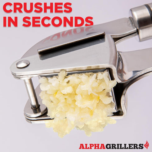 Garlic Press Stainless Steel - Professional Garlic Mincer and Crusher with Silicone Peeler Dishwasher Safe...