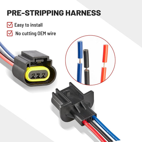 RED WOLF 9008 H13 Headlights Wiring Harness Socket Male & Female Adapter Connector for H13LL Lamps Bulbs Replace Headlamp Fog Light for Truck Pick...